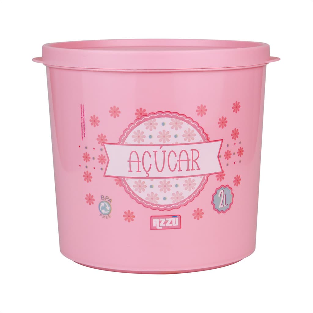 Pote Organizador Mantimento Porta Açucar Bloom Rose 2 L