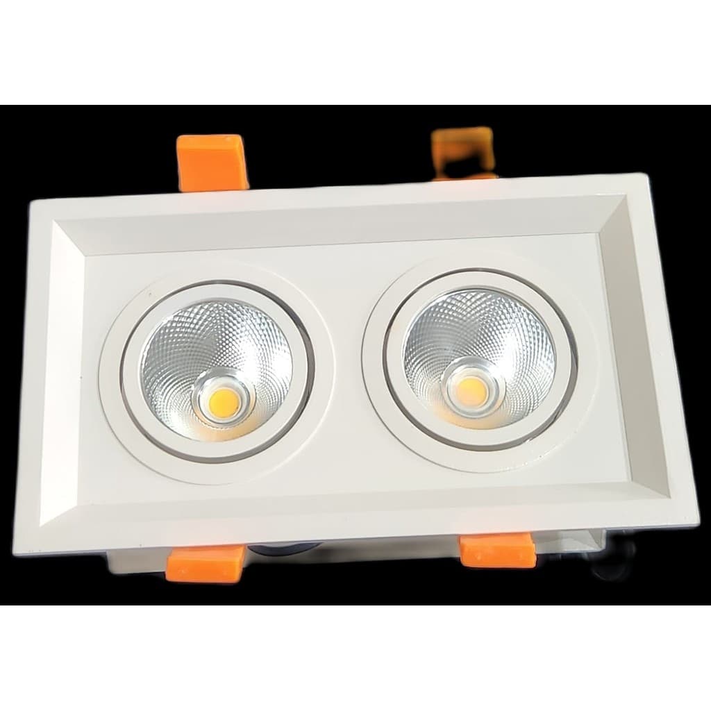 Luminaria Embutir Com Dissipador De Calor Completo Dois Focos 10X19X12Cm 16W 3000K Para Loja de Shop Bivolt Seed