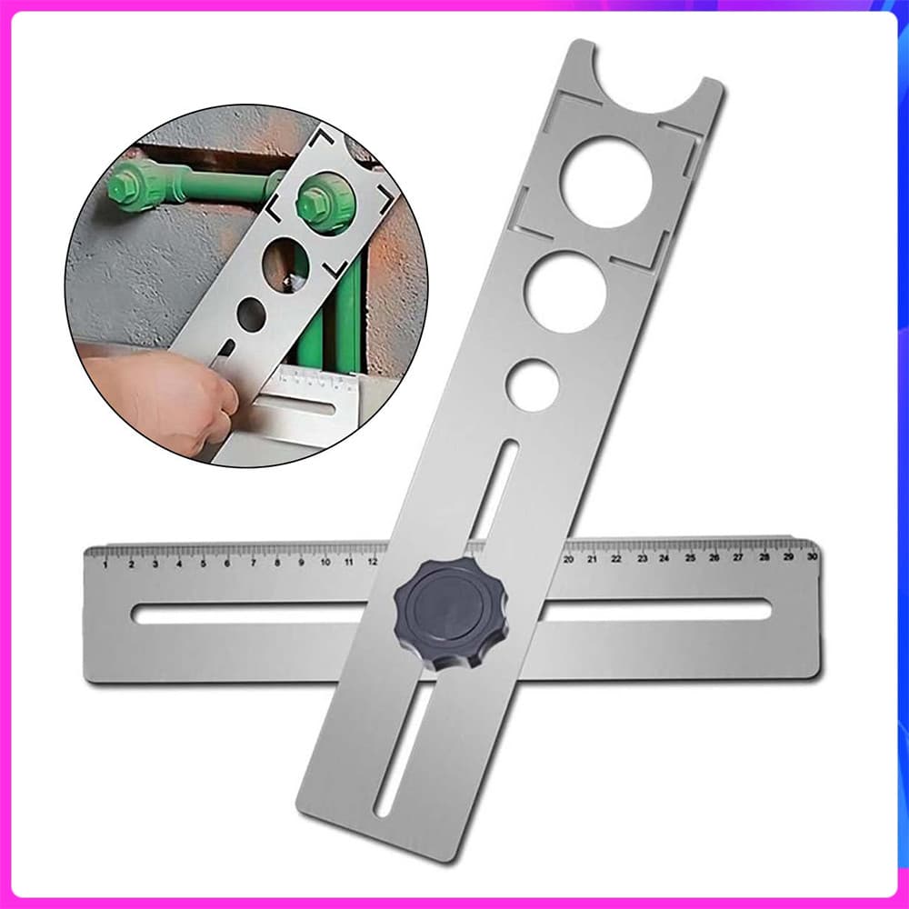 40cm Marcador Furos Aço Inoxidável 25/40/45mm Porca Plástica Prateada Telha Cerâmica Alta Precisão