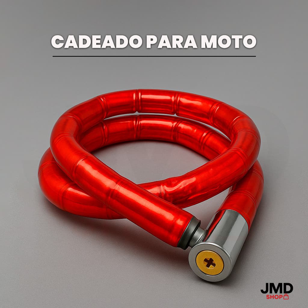 Cadeado de Moto Anti-Furto Corrente Reforçada com 2 Chaves Tetra e Design Flexível
