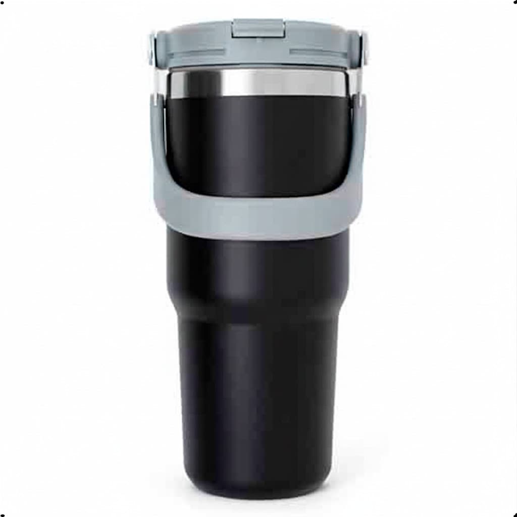 Copo Térmico Estelar Preto com Tampa 750ml