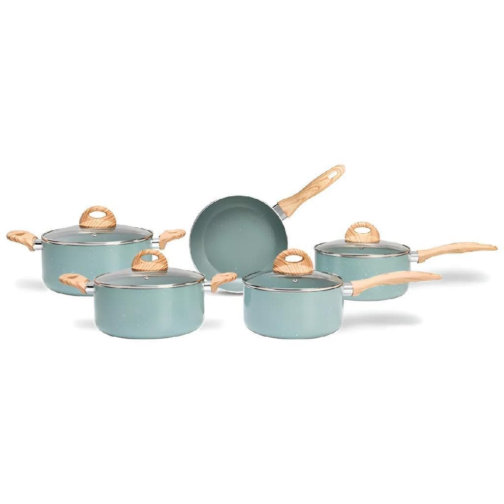 Jogo De Panelas Ceramic Life 5peças Com Indução Verde Brinox Botanika