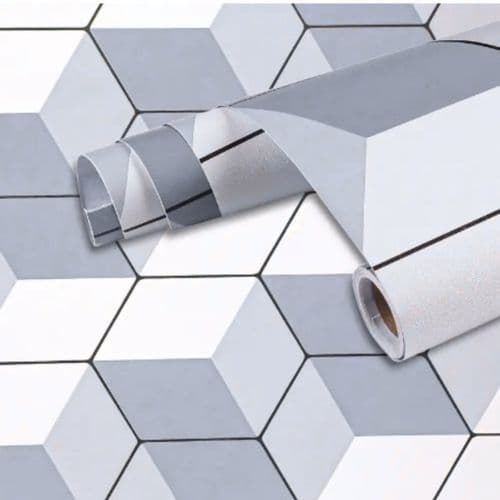 Papel De Parede Adesivo PVC Estampa Geometrica Moderna Resistente Facil Aplicacao Fosco 5 Metros