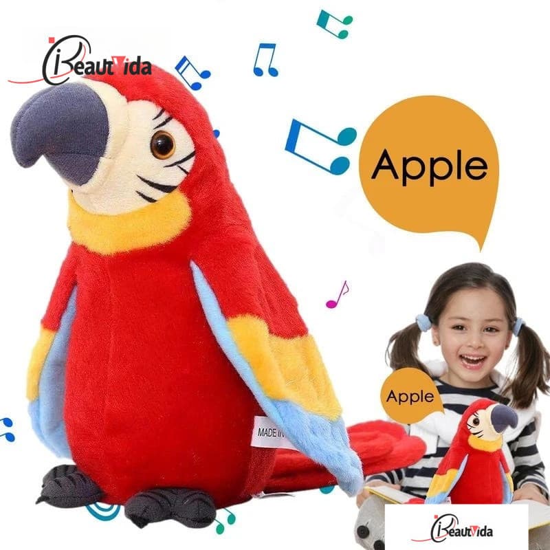 Brinquedos De Pelúcia Falantes De Papagaio Com Falando E Gravando Repete Asas De Batendo Educativos Eletrônicos Para Cri