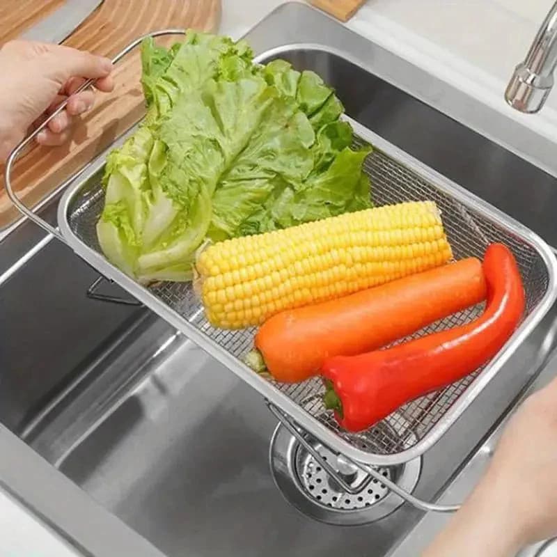 Escorredor de Louça Ajustável aço inoxidável Cozinha Para Pia Prateleira De Frutas E Legumes Lucky Star