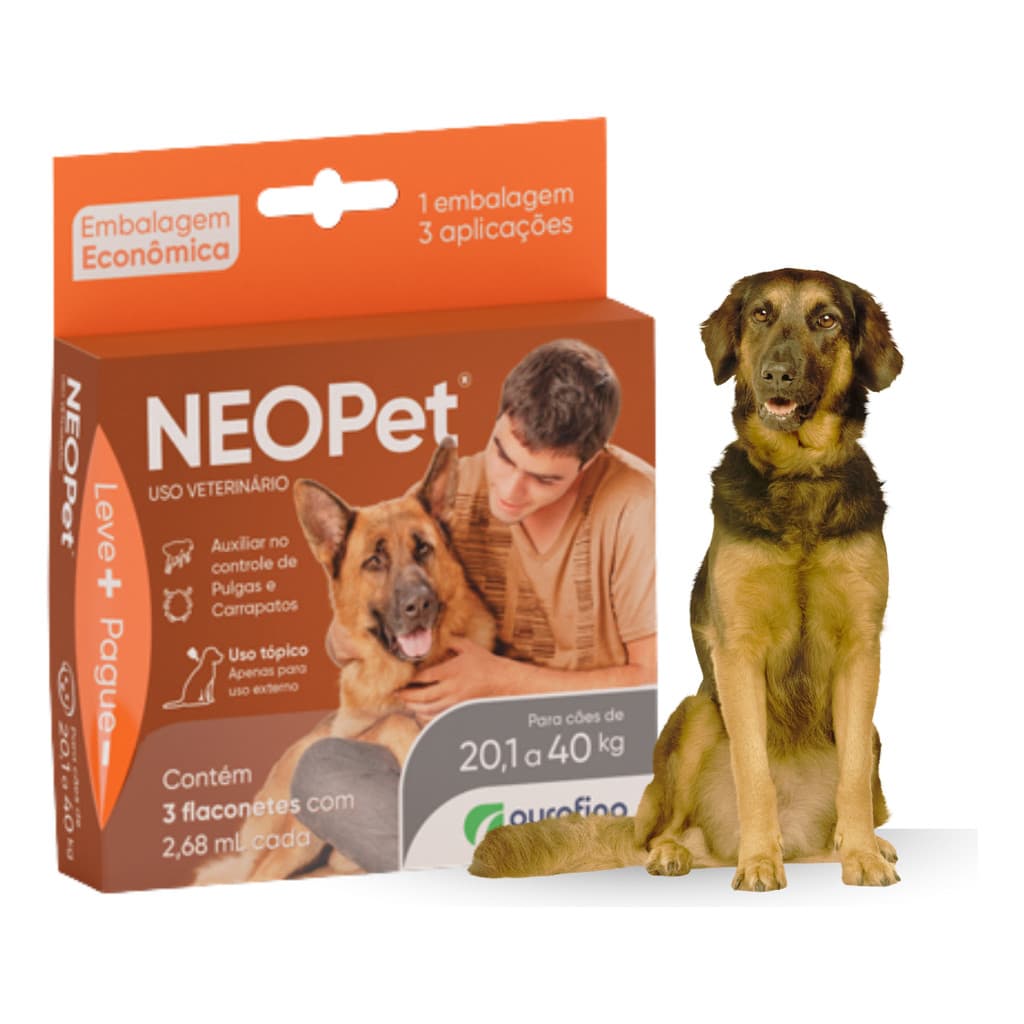 Antipulgas Ourofino Neopet Cães 20-40kg - 3 Flaconetes