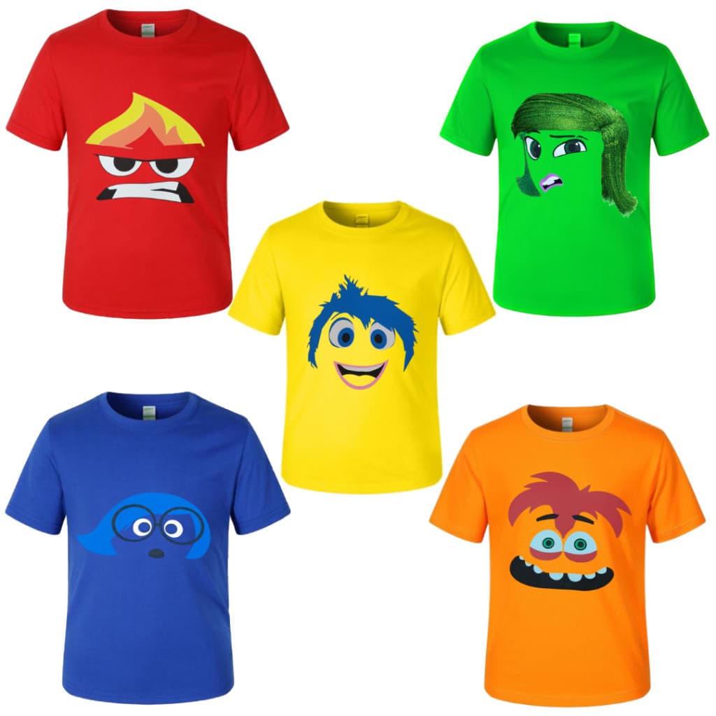 Camiseta Divertidamente Emoções Alegria Tristeza Raiva Anciedade Infantil personagens menino menina