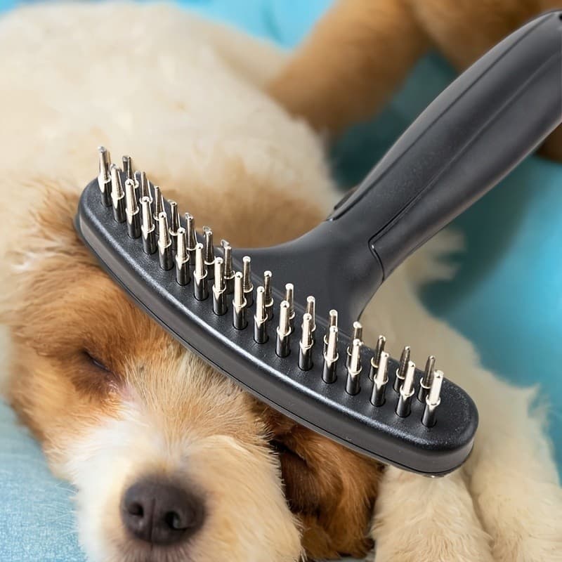 Ferramenta de Limpeza para Pelo de Gato e Cão, Aparador de Pelo com Dentes Móveis, Pente Desembaraçador para Gatos e Cãe
