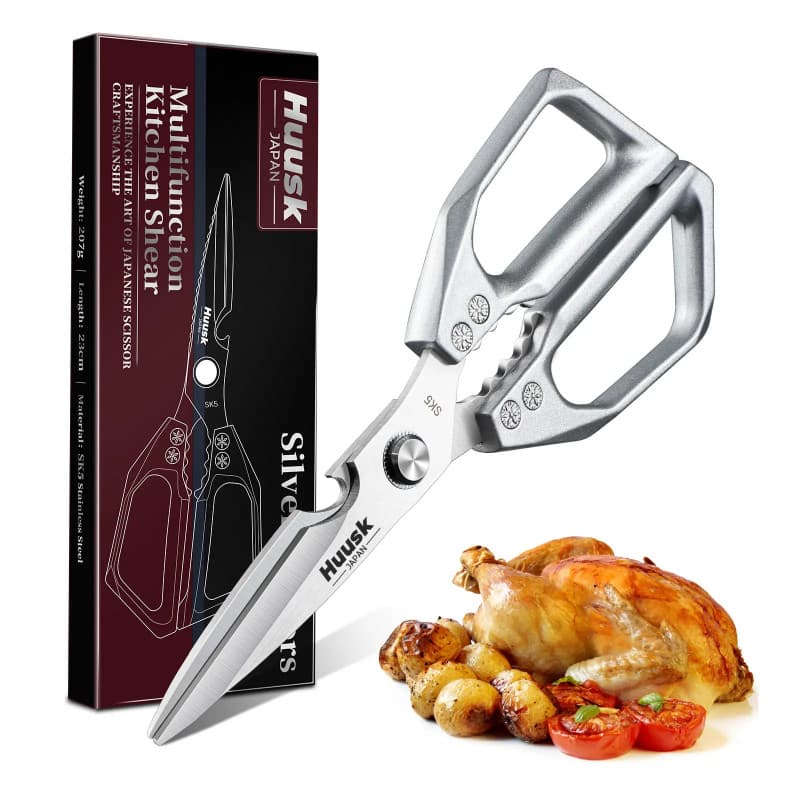 [DealsforYou]Tesoura de Cozinha HUUSKKithenSissorsMultiuso-Frescor Duradouro-Aço Inoxidável, Tesoura de Carne Afiada, Se