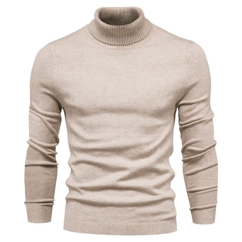 Cross-Border outono inverno camisola de gola alta masculina versão coreana fino ajuste cor sólida pulôver quente camisol