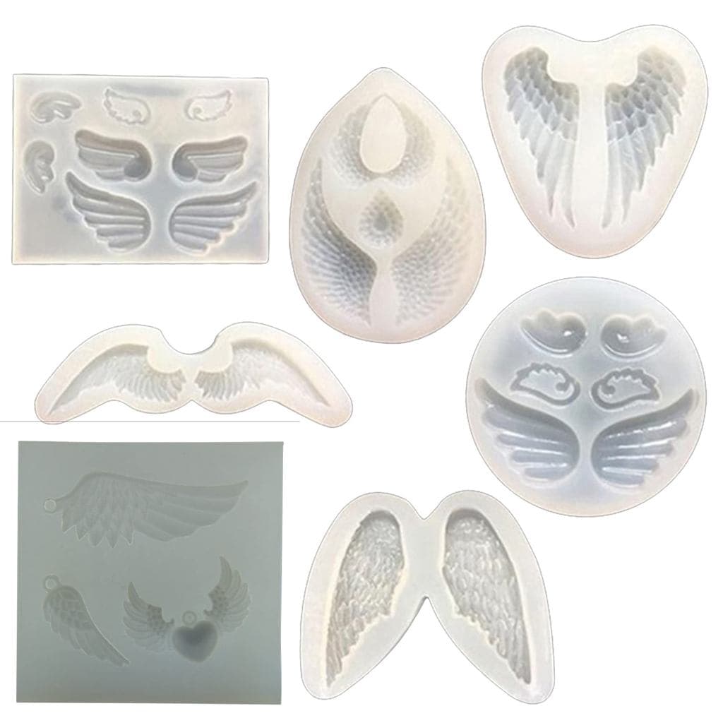 Felimoa Pena Asas de Anjo Molde de Silicone Feito à Mão Resina UV Conjunto de 7