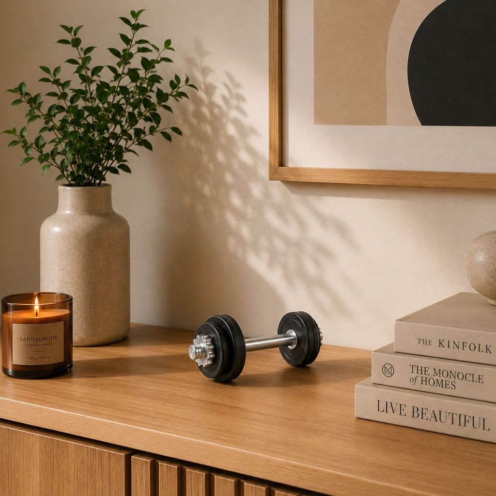 Estatueta Haltere Decorativo Design Minimalista para Espaço Fitness Criativo