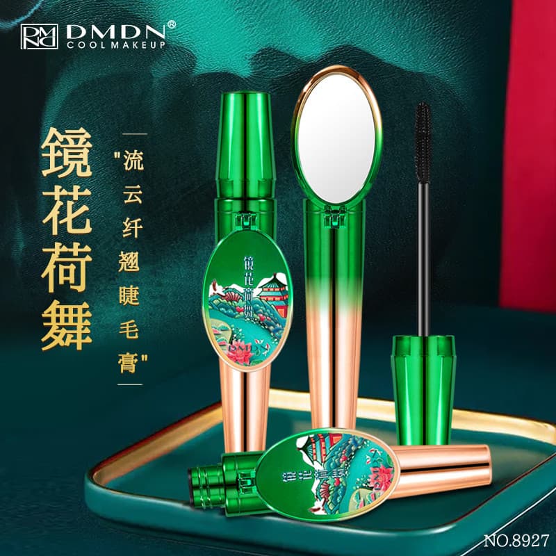 DMDN espelho flor lótus dança rímel Natural Curling longo vem com espelho rímel à prova dwaterproof água grosso fabrican