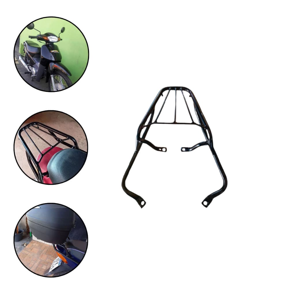 Bagageiro Biz 100 1999 2000 2001 2002 2003 2004 2005 2006 Preto Com Alto Brilho