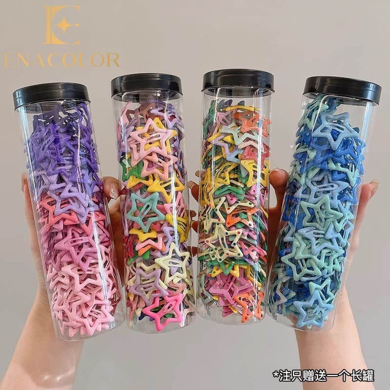 Enacolor Bonito Estrela Y2K Hairpin Clipe Lateral Franja Bb De Cabelo Dopamina Cor Crianças Ins Menina Hari Acessórios
