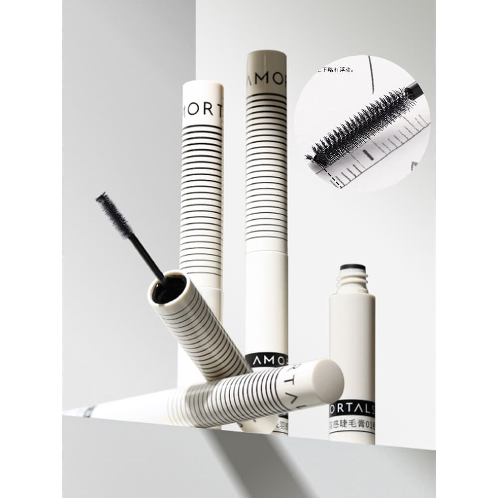 [Estoque pronto] Ermu Grape Mascara Long Feathery Eye Makeup Grosso Longo Natural Não é fácil de borrar