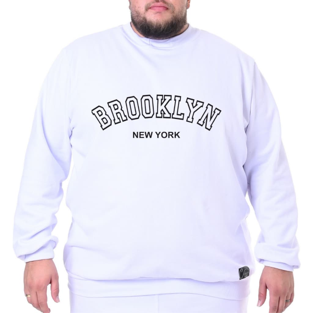 Blusa De Frio Broklyn Moletom Casaco Plus Size Gola Careca G1 ao G11 Produto de Otima Qualidade