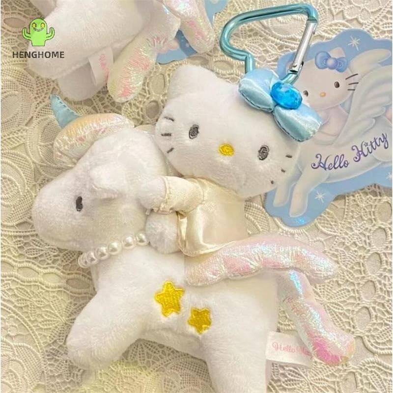HENGHOME Bonito Sanrio Anime Olá Kitty Boneca De Pelúcia Brinquedo Chaveiro Pingente Doce KT Gato Bolsa Enfeites Pendura
