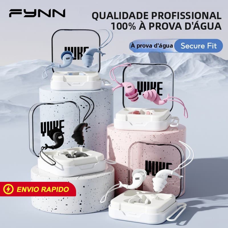 FYNN Kit Protetor Auricular e Clipe Nasal Natação Silicone Impermeável Unissex Piscina Praia