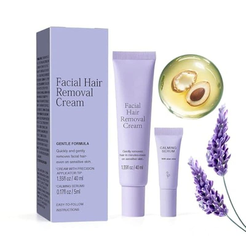 Creme Depilatório Facial Para Mulheres Com Soro Calmante-Kit Suave 2 Em 1 Pele Sensível , Lábio Superior & amp ; Removed