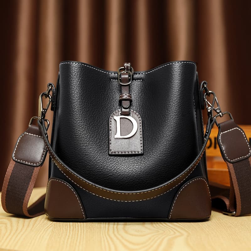 bolsa feminina Bolsa Bolsa de couro genuíno 2024 novo estilo elegante bolsa balde de couro All-Match bolsa mensageiro de