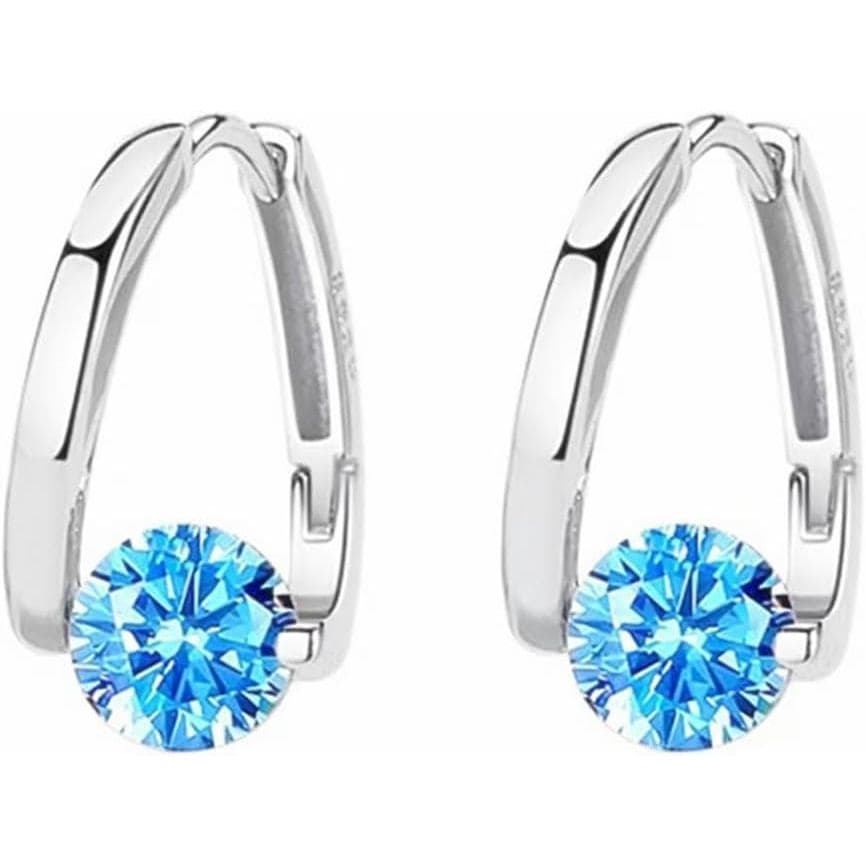 Brincos de Argola com Bola de Cristal de Germanium Lymphvity, Banhados a Ouro e Prata, com Bola Colorida Única e Brilhan