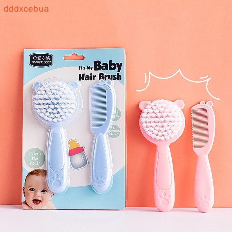 [dddxcebua] 2 Peças De Pente De Escova De Cabelo Para Bebês , Portátil , Recém-Nascidos , Nylon , Macia , Massageador De