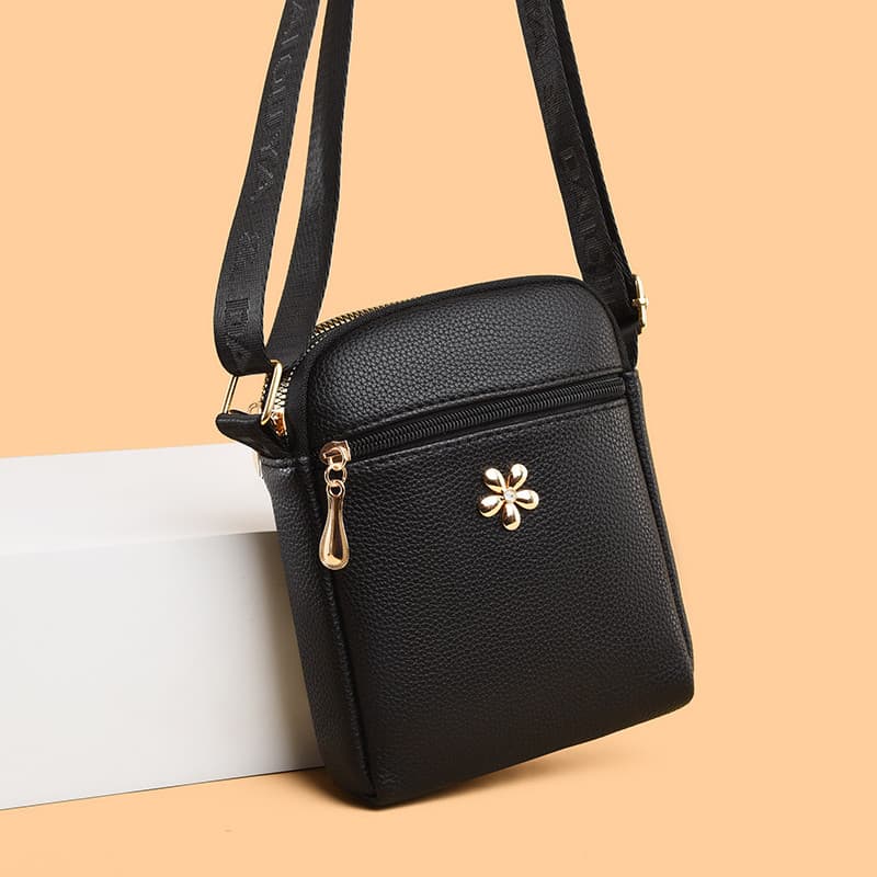 Bolsa para celular feminina mensageiro bolsa pequena com zíper de camada dupla pequena combinada bolsa de ombro mã