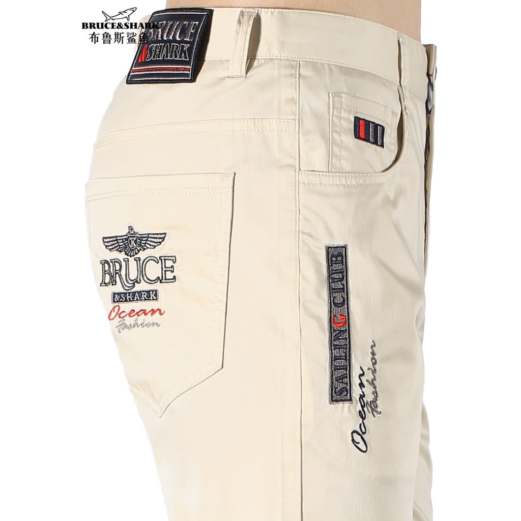 Verão novo estilo calças casuais masculinas Street Wear calças retas Bruce tubarão masculino fino tamanho grande solto c