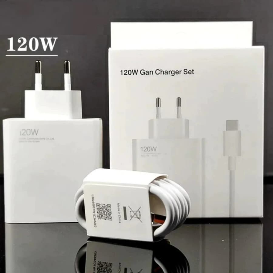 Carregador 120W xiao mi Completo Turbo Cabo USB + TIPO C