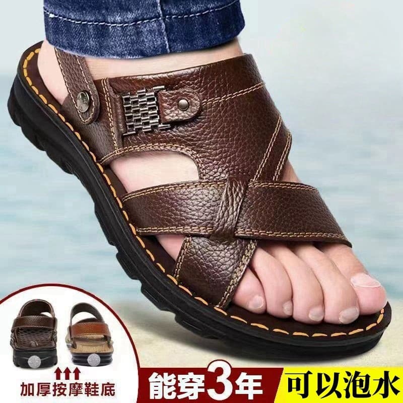 Sandálias de uso externo masculinas 2026 verão novo estilo impermeável antiderrapante sola macia condução sapatos de pra