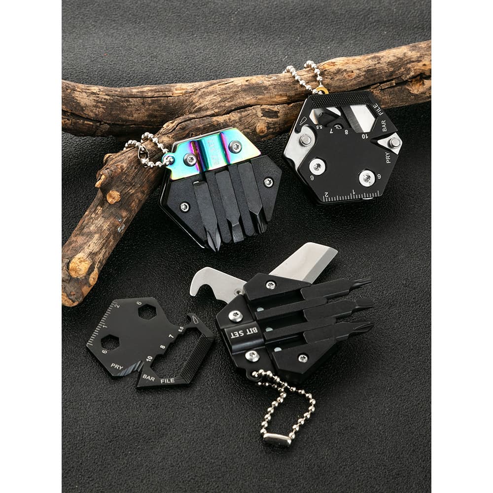 Edc Mini chave de fenda dobrável faca chave ferramenta portátil chaveiro multifuncional portátil combinação ao ar livre