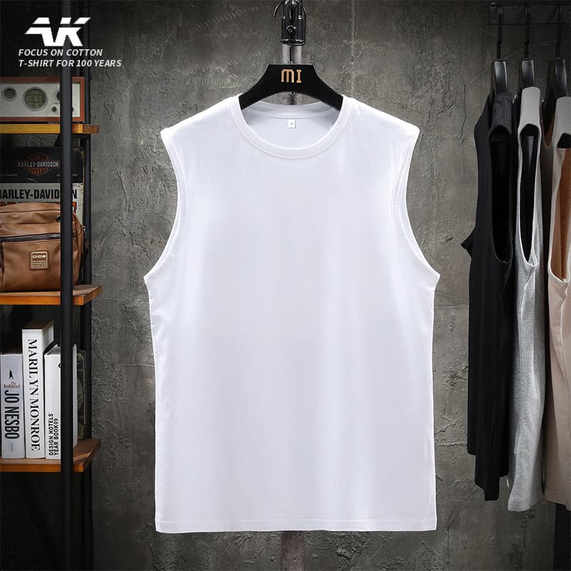 2026 sem mangas camiseta masculina verão fino solto colete esportes Fitness basquete corte manga colete masculino topo