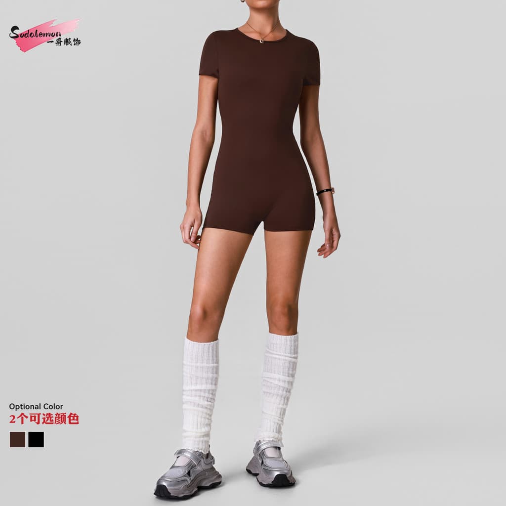 Macacão de yoga modelador de corpo de peça única com almofadas para os seios, controle abdominal, efeito levanta-bumbum,