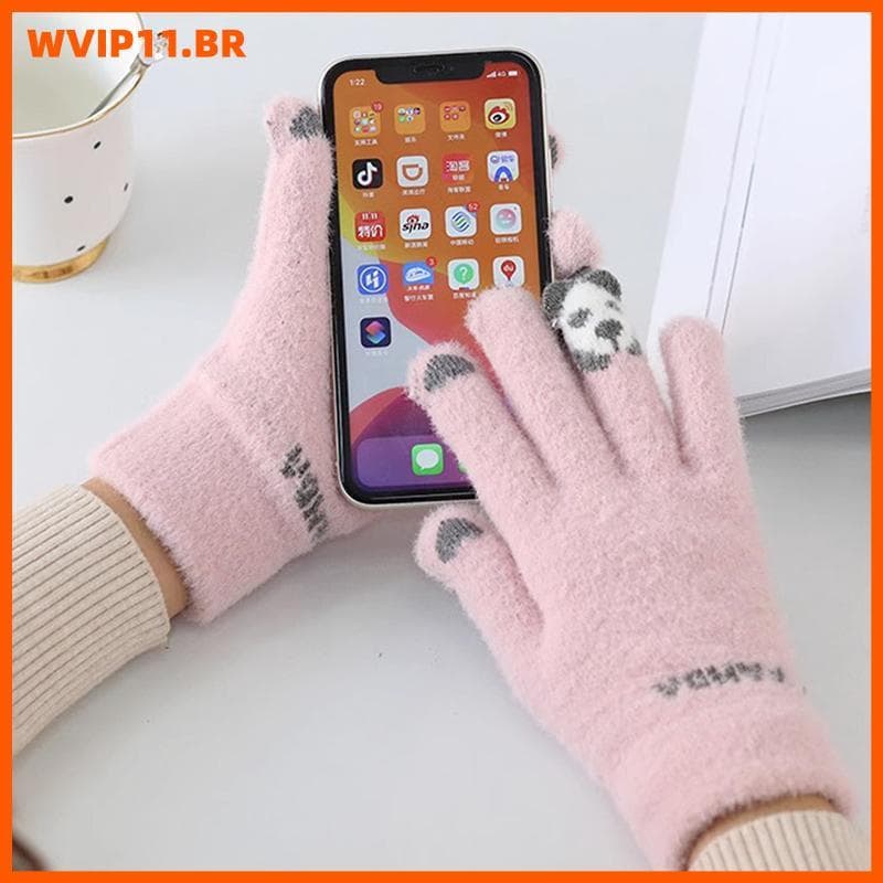 WVIP Luvas Femininas De Inverno Com Tela Sensível Ao Toque De Lã Dedos Inteiros (1 Par) BR