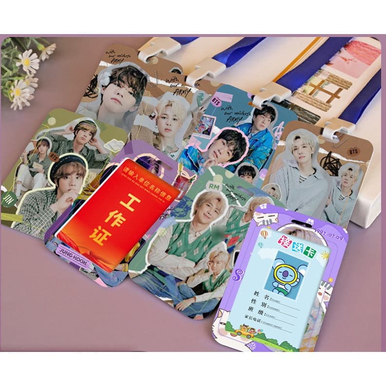 Cordão De Segurança Para Cartão De Crédito/Identidade KPOP BTS/Bangtan Boys/Presente Exército/RM/Jin/J-Hope/SUGA JiMin J