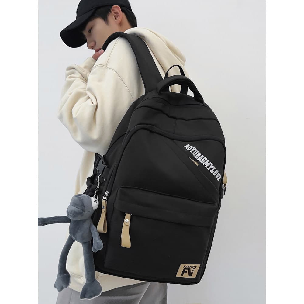 Mochila escolar para meninos, estudantes do ensino médio, simples, combinada, mochila escolar masculina, tendência Casua