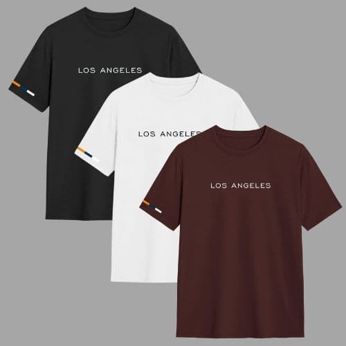 Kit 3 Camisetas Masculina Fio 30.1 Camisa 100% Algodão Blusa Los Angeles Confortável Varias Cores Oferta