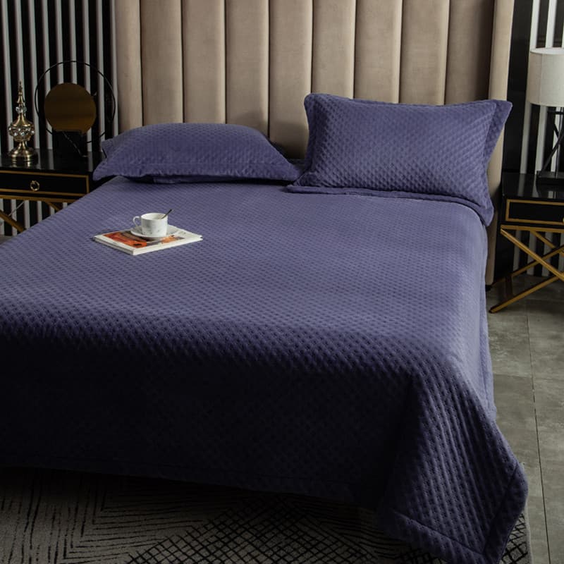 Capa de cama de lã de leite dupla face, peça única, cor sólida, cobertor engrossado, cobertor acolchoado quente, Tatami,