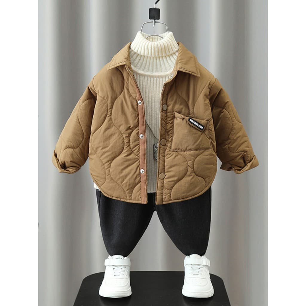 Jaqueta infantil leve acolchoada de algodão 2026 outono inverno novo estilo médio pequeno acolchoado de lã infantil jaqu