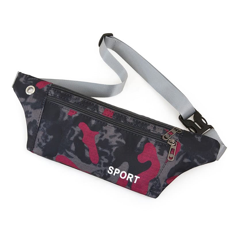 Bolsa para celular com zíper de três camadas, bolsa de cintura masculina à prova d'água, tecido Oxford, bolsa de cintura