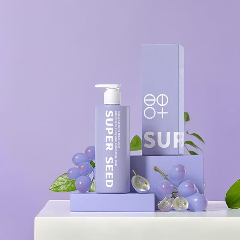 300g Super Seed Grape Seed Shower Mud Scrub Limpeza Profunda Esfoliante Hidratante Gel de Banho
