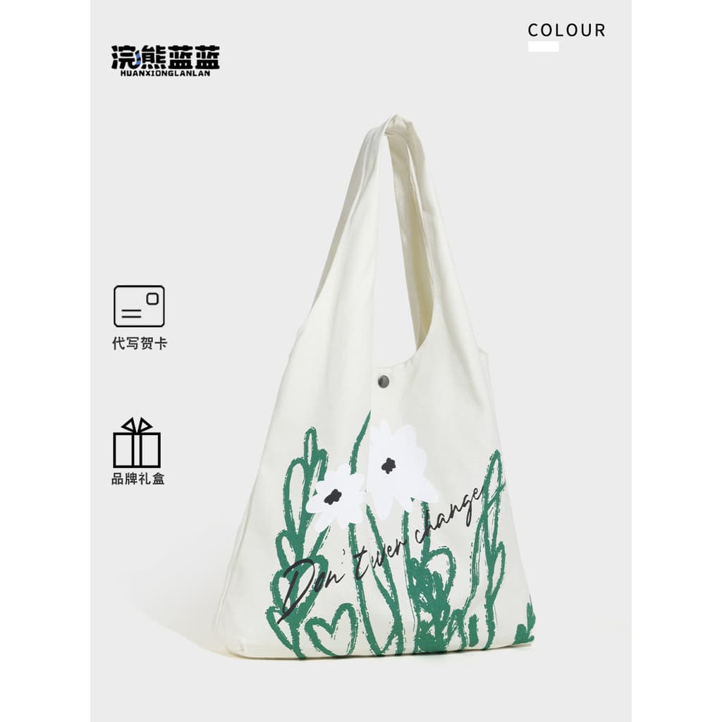 Guaxinim azul azul estilo japonês camomila impressão bolsa de ombro feminino verão menina estudante bonito portátil axil