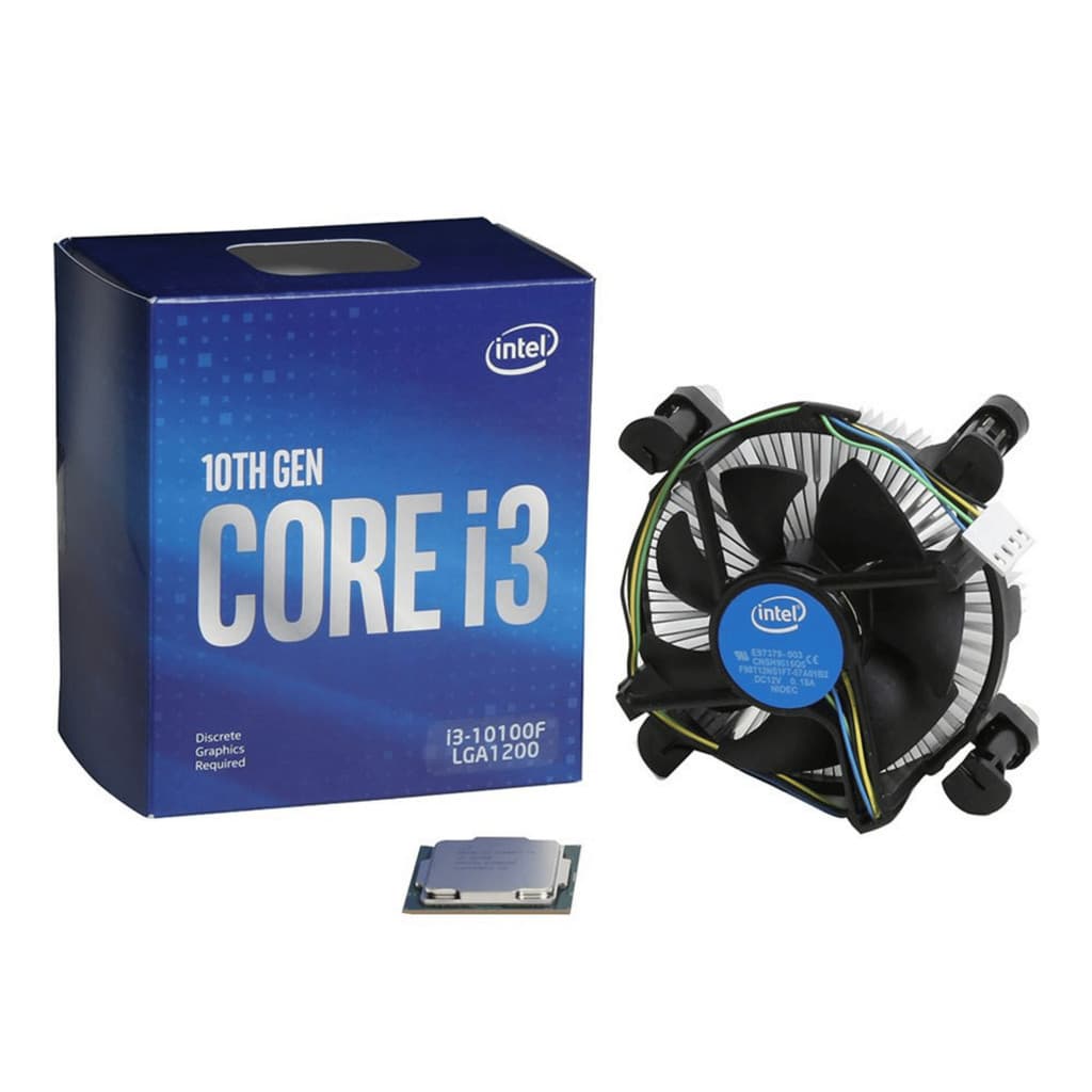 Processador Intel Core i3-10100F – Socket LGA 1200 – 4 Núcleos, 8 Threads – 3.6GHz até 4.3GHz Turbo – Cache 6MB
