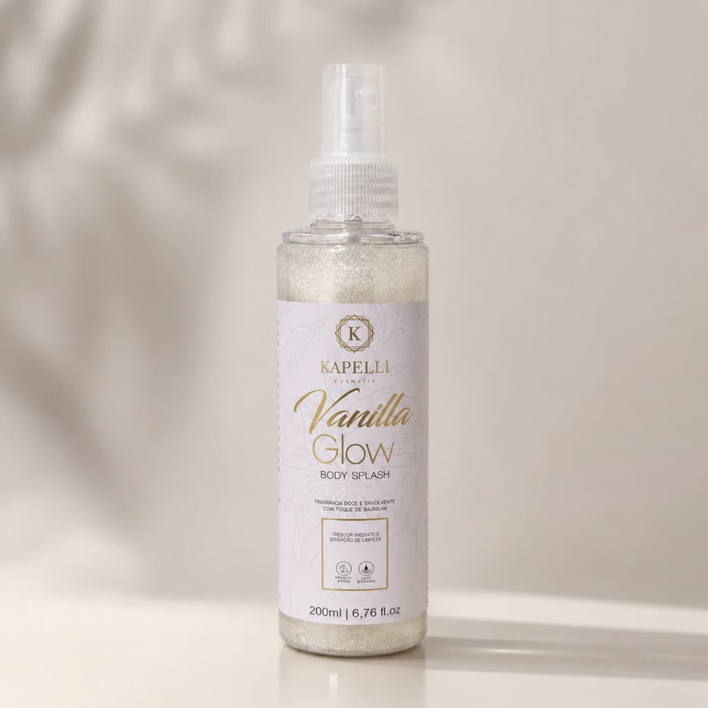 Body Splash Vanilla Glow Kapelli 200ml Perfumado Com Brilho