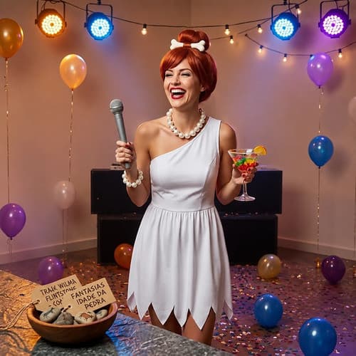 Fantasia Vestido Vilma Flintstone Feminina Adulta Haloween