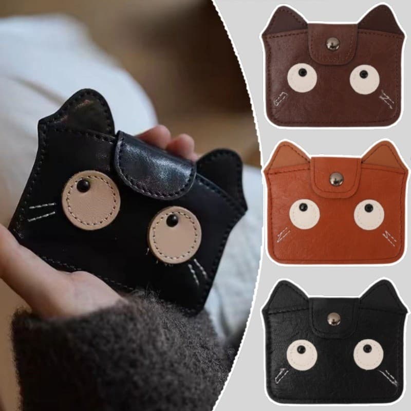 Bolsa Tipo Carteira Com Padrão De Gato De Desenho Animado 4-1 Unidade-Estojo Para Cartão De Visita-Cartões , Dinheiro ,