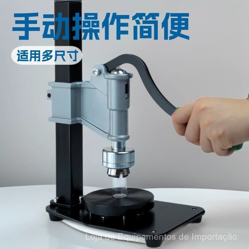 Máquina de selagem manual de mesa para frascos Xilina, seladora de tampas para frascos de xarope oral e essências, dispo