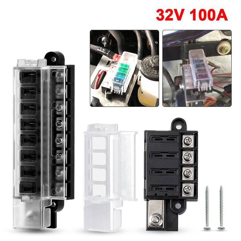 Caixa De Fusíveis De Carro Com Inserção Média 4 8 Vias 12V 24V Universal Para Veículo Tru RV Barco Módulo De Distribuiçã
