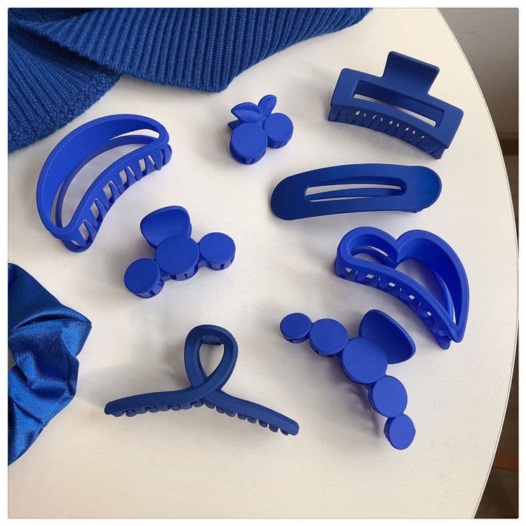 [Estoque pronto] Klein Blue Series Grab Clip ~ Resina All-Match Shark Clip ins Bandeja de banho Cabelo Cabeça traseira G